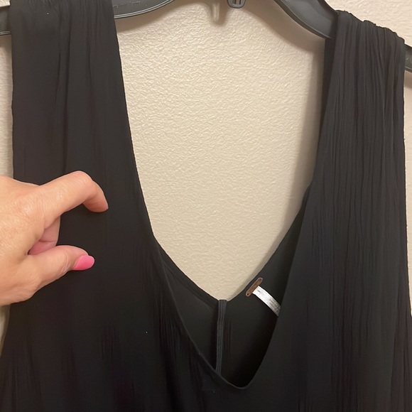 FREE PEOPLE TANK skater summer DRESS. Crochet pierced waist, V back front, sz S - Picture 5 of 12